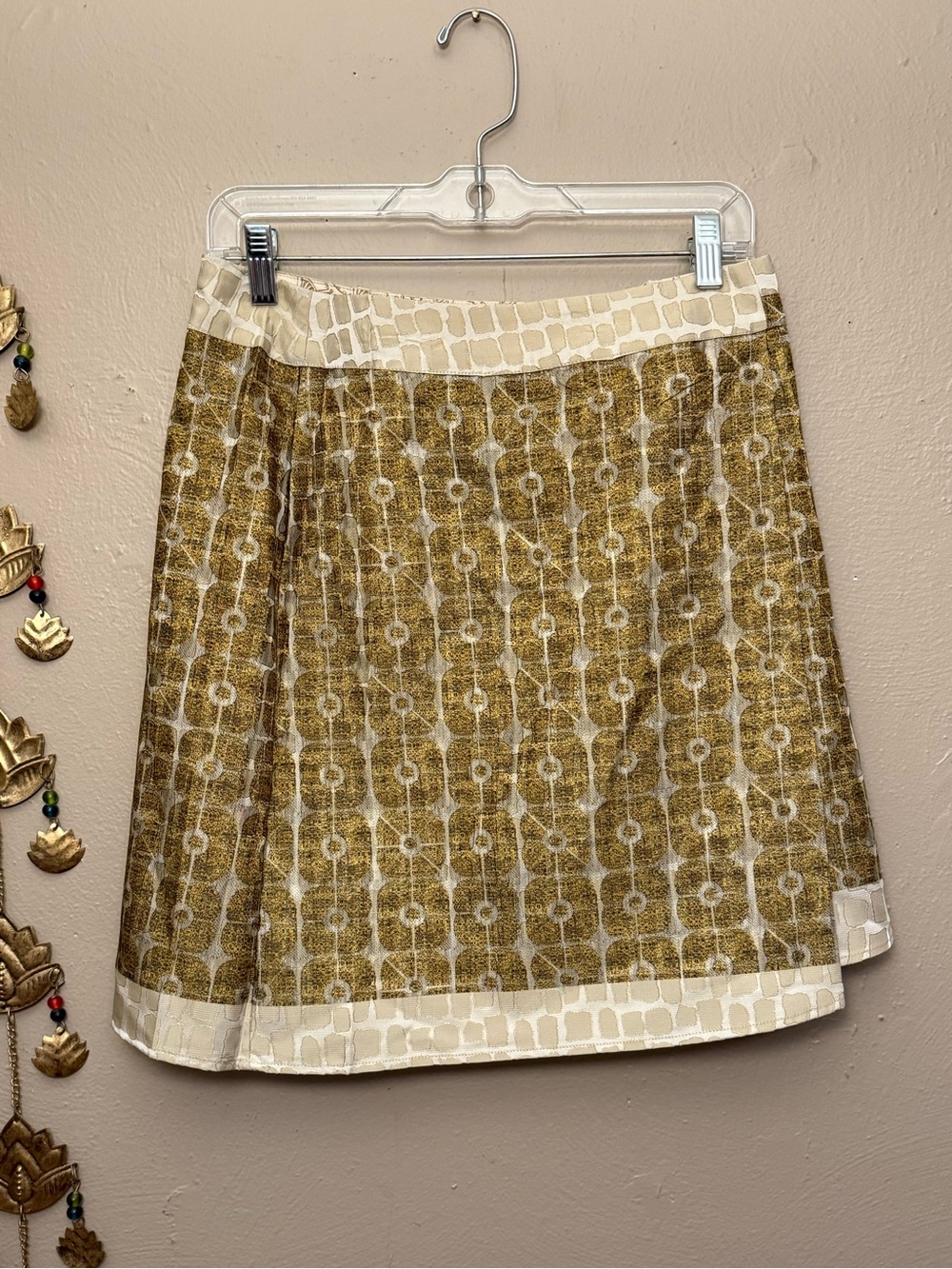Cotélac French Designer Vintage Geometric Faux Wrap Mini skirt Size 1